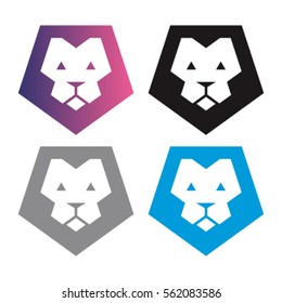 LION HEAD WILD SAFARI LOGO ICON SYMBOL TEMPLATE EMBLEM