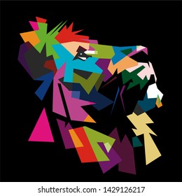 lion head in WPAP style