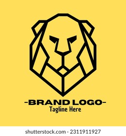 Lion heads logo design vector illustration