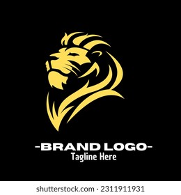 Lion heads logo design vector illustration