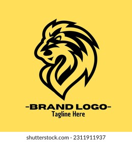 Lion heads logo design vector illustration