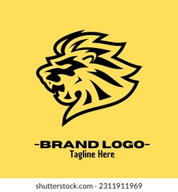 Lion heads logo design vector illustration