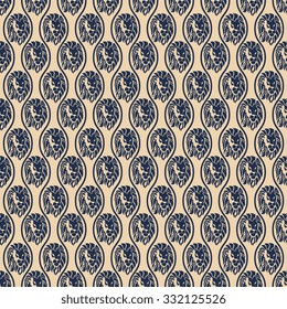 Lion heads on seamless pattern background. Wallpaper template