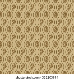 Lion heads on seamless pattern background. Wallpaper template