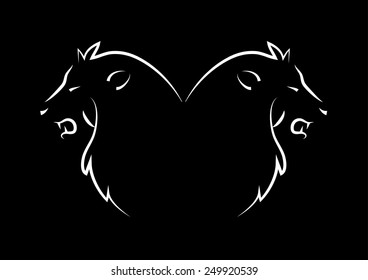 Lion Heads. Vector