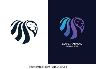 lion with heart concept design