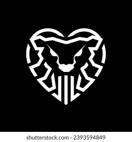 lion heart logo template, lion heart logo elements, lion heart vector illustration