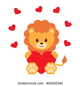 lion and heart vector