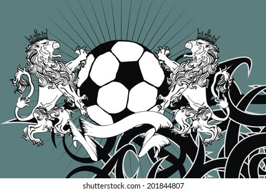 lion heraldic coat of arms tattoo soccer wallpaper in vector format very easy to edit