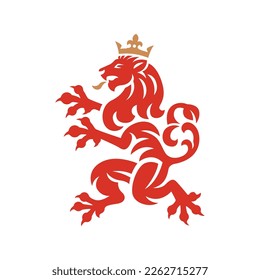  lion of heraldic logo vector illustration