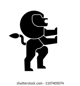 Lion heraldic symbol. Leo Sign Animal for coat of arms. Vector illustration
