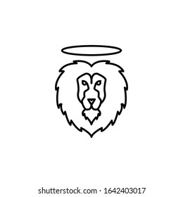Lion, holy  with  Christianity icon. Simple line, outline vector religion icons for ui and ux, website or mobile application