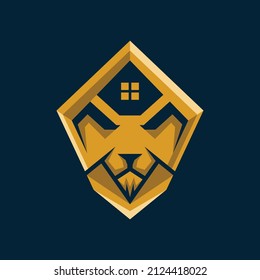 Diseño de logotipo creativo para el hogar de los leones