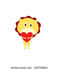 lion hug a love