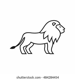 Lion icon. Animal thin line design. vector illustration
