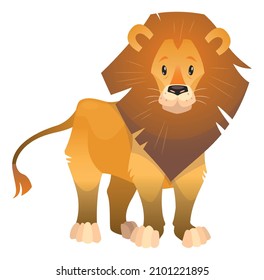 Lion Icon. Big Savanna Cat. Safari Animal