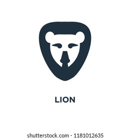 Lion icon. Black filled vector illustration. Lion symbol on white background. Can be used in web and mobile.