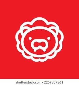 Lion icon, common graphic resources, vector illustration.