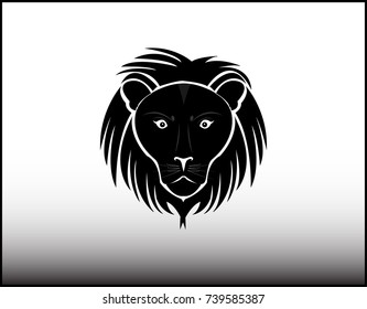 Lion icon design.- illustration vector logo. animal, Formidable, fierce Beast, Human Face Feline.