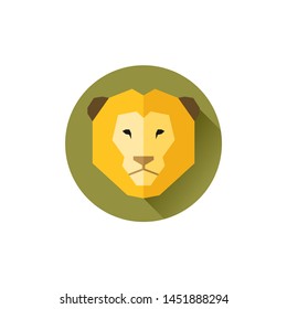 lion icon, flat design style
