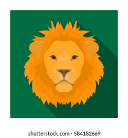 Lion icon in flat style isolated on white background. Realistic animals symbol stock vector illustration.