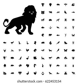 Lion icon illustration isolated vector sign symbol. animals icons vector set. on white background