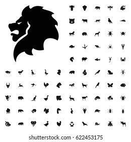 Lion icon illustration isolated vector sign symbol. animals icons vector set. on white background