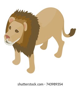 Lion icon. Isometric illustration of lion vector icon for web