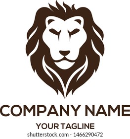 LION  ICON LABEL LOGO VECTOR DESIGNS BROWN