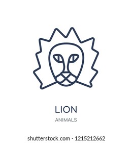 Lion icon. Lion linear symbol design from Animals collection. Simple outline element vector illustration on white background.