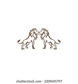 Lion icon logo design illustration template