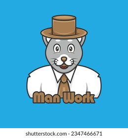 lion icon logo mascot cartoon in neat canteen clothes