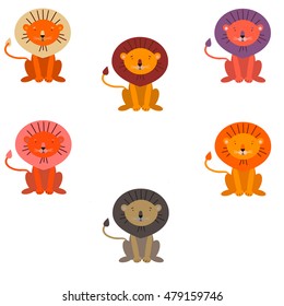 lion icon, logo, symbol. Vector illustration isolated on a white background.