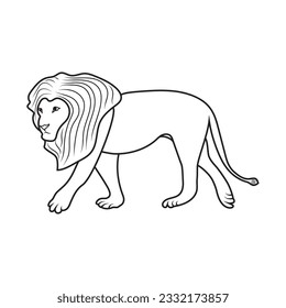 Lion icon. Logo template. Vector illustration EPS 10. Editable stroke.