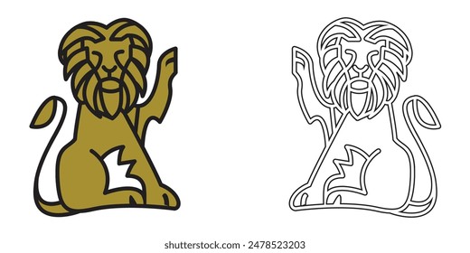 Lion icon. Logo template. Vector illustration.