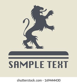 Lion icon or sign, vector illustration
