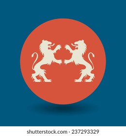 Lion icon or sign, vector illustration