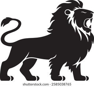 lion icon, lion silhouette vector design.
