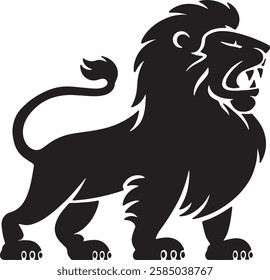 lion icon, lion silhouette vector design.