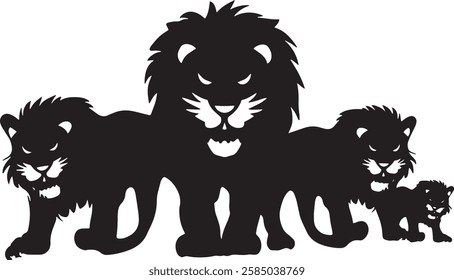 lion icon, lion silhouette vector design.