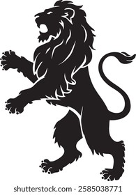 lion icon, lion silhouette vector design.