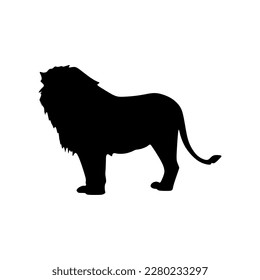 Lion icon, silhouette vector illustration in trendy style. Editable graphic resources for many purposes.