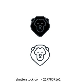 Lion icon stock illustration. Animal icon for mobile and web, animal head logo