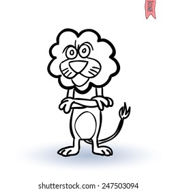 lion icon, vector illustration