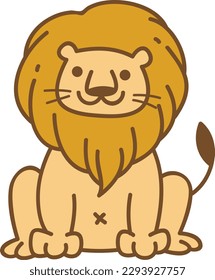 Icono de león. Ilustración vectorial aislada en fondo blanco. Estilo de caricatura.