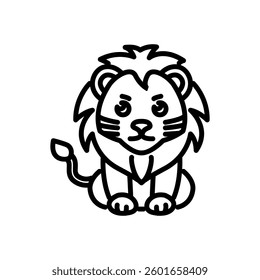 lion icon vector, line style icon