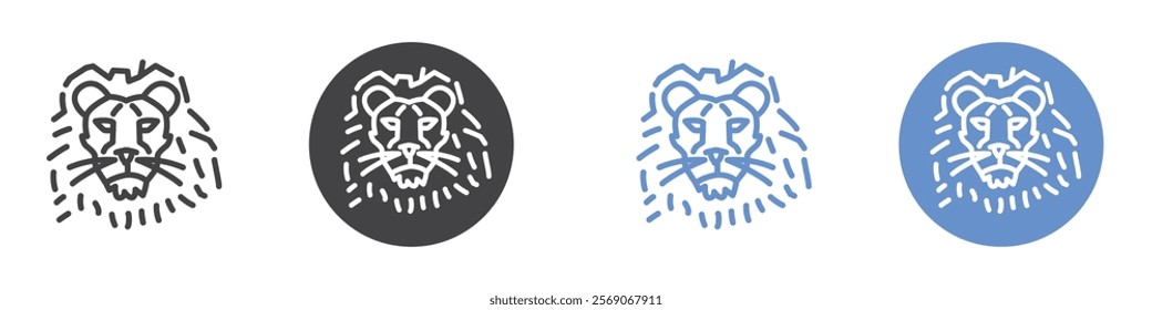 Lion icon vector symbol outline sign