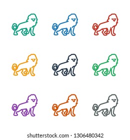 lion icon white background. Editable outline lion icon from animals. Trendy lion icon for web and mobile.