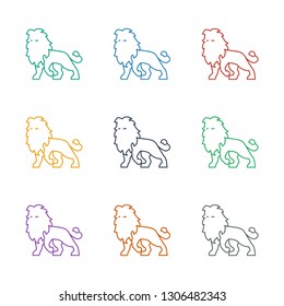 lion icon white background. Editable line lion icon from animals. Trendy lion icon for web and mobile.