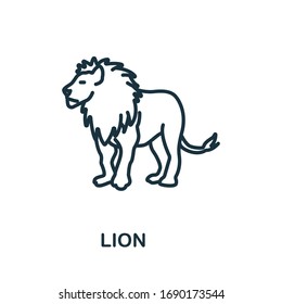 Lion icon from wild animals collection. Simple line Lion icon for templates, web design and infographics